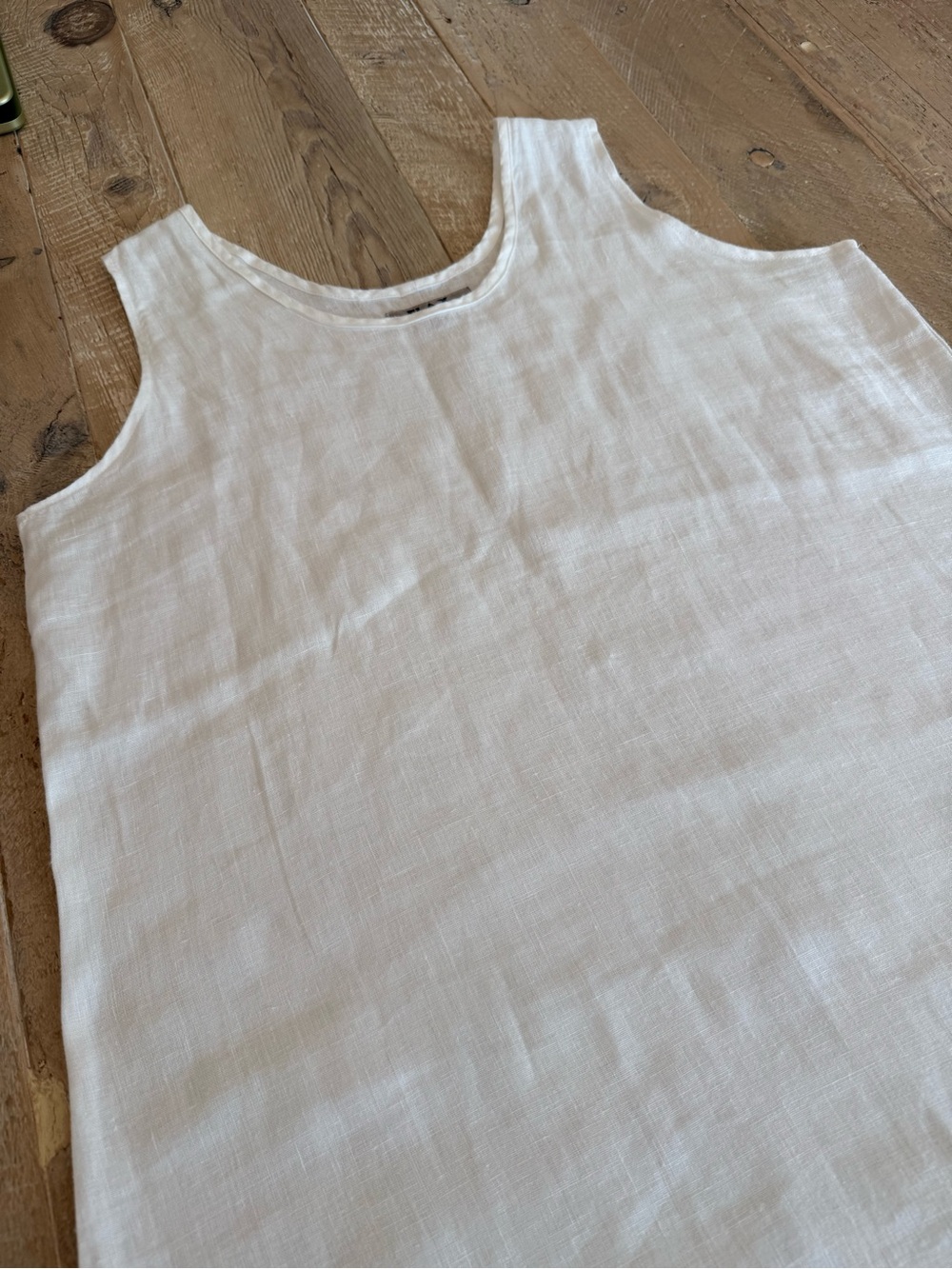 FLAX Sleeveless White Linen Tunic Top Dress M - Picture 4 of 7